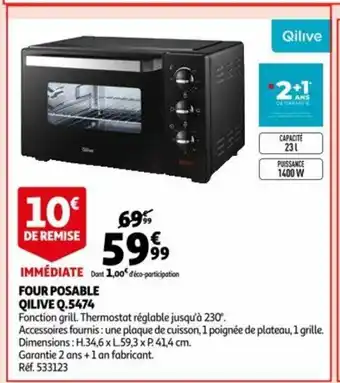 Auchan Four Posable Qilive q.5474 offre