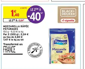 Intermarché Mozzarella Rapée Paturages offre