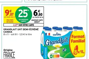 Intermarché Grandlait UHT Demi-écrémé Candia offre