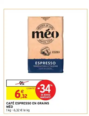 Intermarché Café Espresso En Grains Méo offre