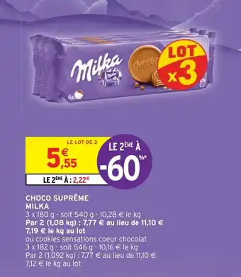 Intermarché Choco Supreme Milka offre