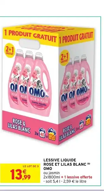 Intermarché Lessive Liquide Rose Et Lilas Blanc Omo offre