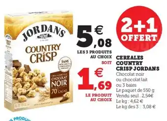 Super U Céréales Country Crisp Jordans offre