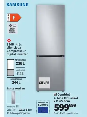 Conforama Réfrigérateur combiné samsung offre