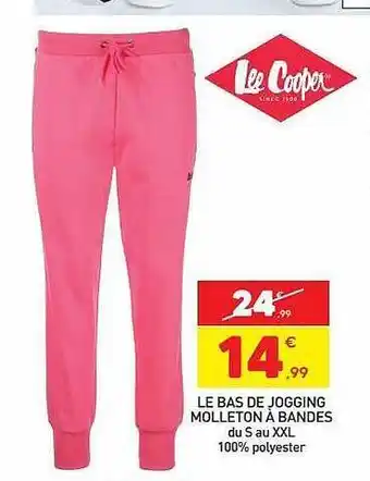 Stokomani Le bas de jogging molleton à bandes lee cooper offre