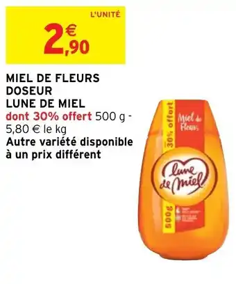 Intermarché Hyper Miel de fleurs doseur LUNE DE MIEL offre
