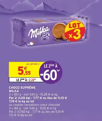 Intermarché Hyper Choco suprême MILKA offre