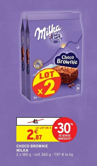 Intermarché Hyper Choco brownie MILKA offre