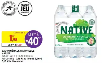 Intermarché Hyper Eau minérale naturelle NATIVE offre
