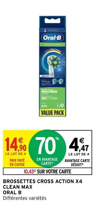 Brossettes cross action X4 clean max ORAL B
