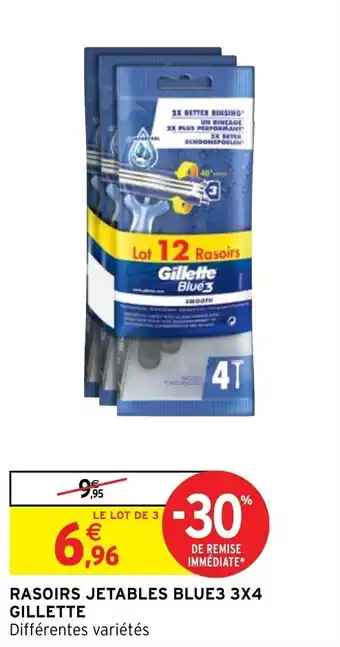 Intermarché Hyper Rasoirs jetables blu3 3X4 GILLETTE offre