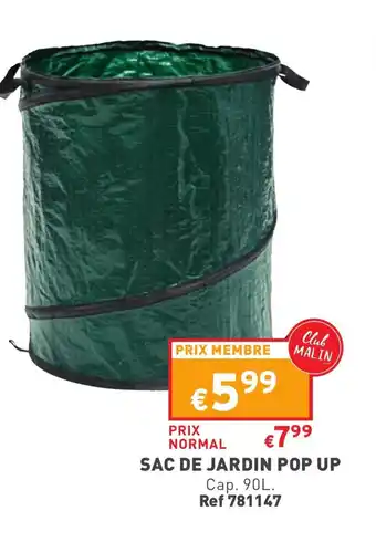 Trafic Sac de jardin pop up offre