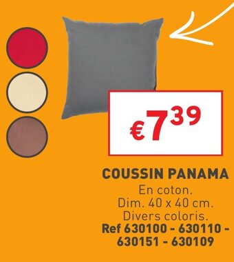 Trafic Coussin panama offre
