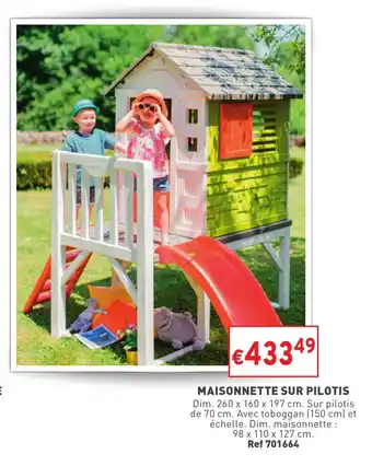 Trafic Maisonnette sur pilotis offre
