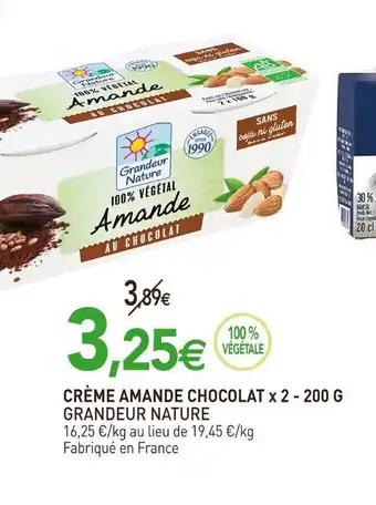 naturéO Crème amande chocolat x 2 - 200 G offre