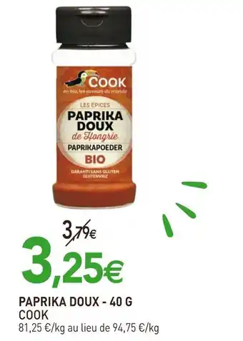 naturéO Paprika Doux - 40 G Cook offre