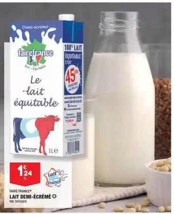 ALDI Lait demi-écrémé faire france offre