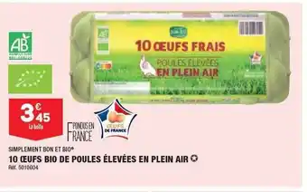 ALDI 10 oeufs bio de poules élevées en plein air simplement bon et bio offre