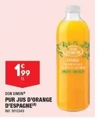 ALDI Pur jus d'orange d'espagne don simon offre