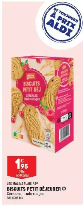ALDI Biscuits petit déjeuner les malins plaisirs offre