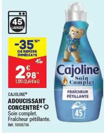ALDI Adoucissant concentré cajoline offre