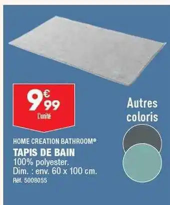 ALDI Tapis de bain home creation bathroom offre
