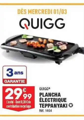 ALDI Plancha électrique teppanyaki quigg offre
