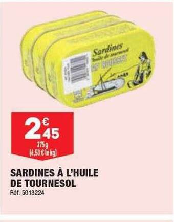 ALDI Sardines à l'huile de tournesol offre