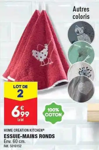 ALDI Essuie-mains ronds home creation kitchen offre