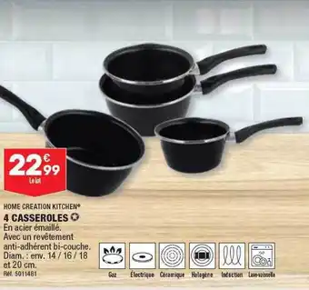 ALDI 4 casseroles home creation kitchen offre