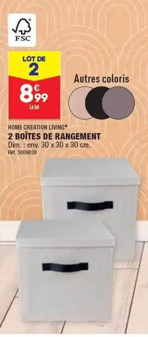 ALDI 2 boîtes de rangement home creation living offre