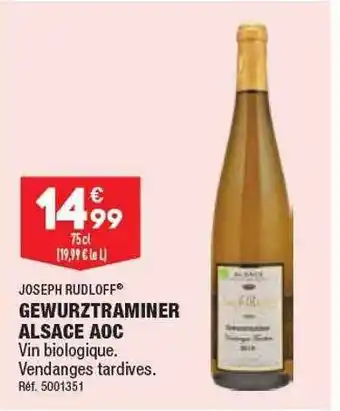 ALDI Gewurztraminer alsace aoc joseph rudloff offre