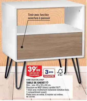 ALDI Table de chevet home creation living offre