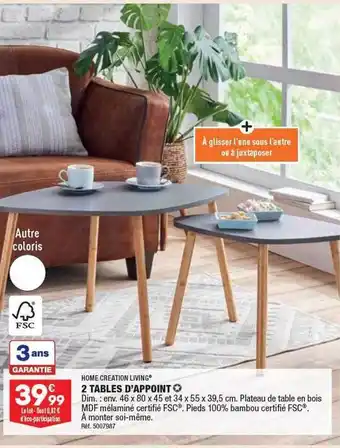 ALDI 2 tables d'appoint home creation living offre