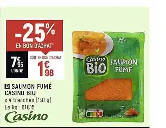 Casino Shop Saumon fumé casino bio offre