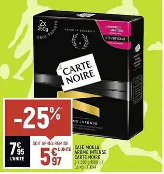 Casino Shop Café moulu arôme intense carte noire offre