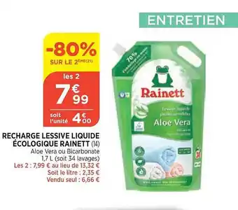 Maximarché Recharge lessive liquide écologique rainett offre