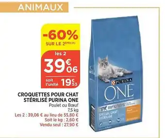 Croquettes pour chat stérilisé purina one
