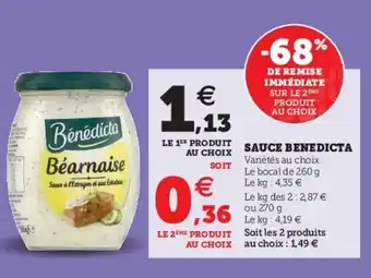 Super U Sauce Benedicta offre