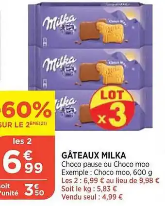 Maximarché Gâteaux milka offre