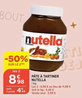 Maximarché Pâte à tartiner nutella offre