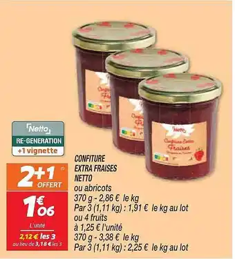 Netto Confiture extra fraises netto offre