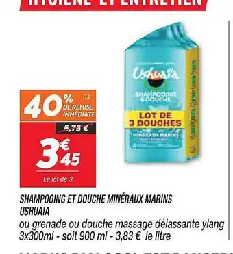 Netto Shampooing et douche minéraux marins ushuaia offre