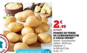 Hyper U Pomme de terre de consommation à chair ferme offre