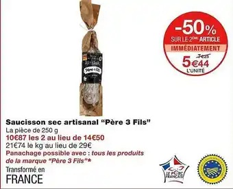 Monoprix Saucisson sec artisanal offre