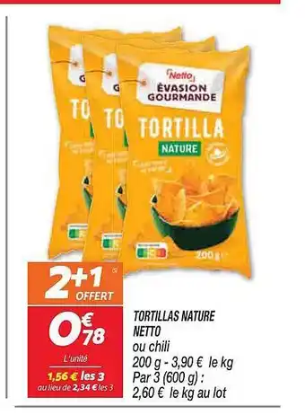 Netto Tortillas nature offre