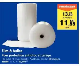 Film Ă bulles pour protection antichoc et calage