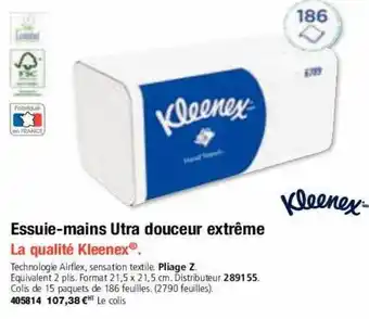 Essuie-mains ultra douceur extrĂȘme la qualitĂ© kleenex