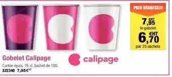 Gobelet calipage