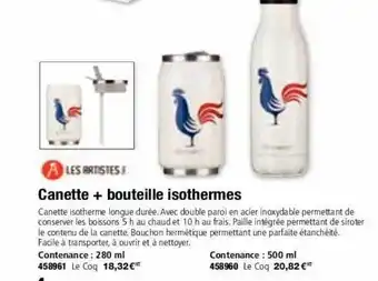 Canette + bouteille isothermes les artistes !